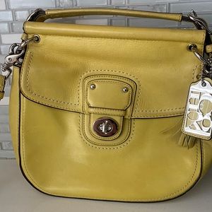 Vintage COACH, all leather, yellow purse